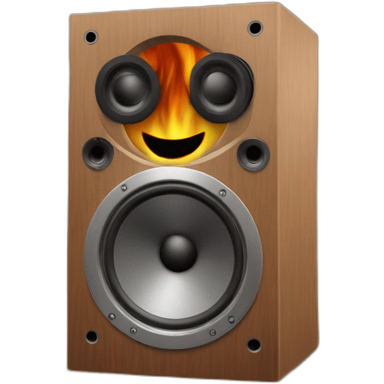 large speaker on violte flames emoji