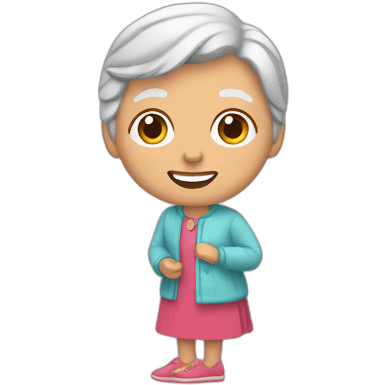 abuela cabreada con zapatilla en la mano emoji