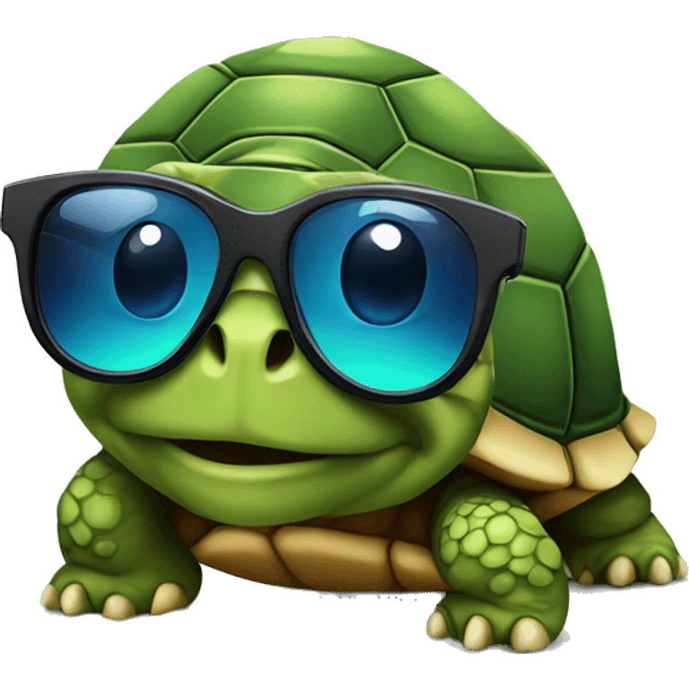 Tortoise wearing cool sunglasses  emoji