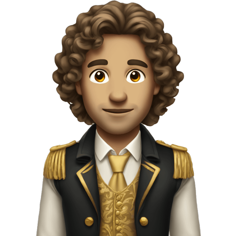 rich arrogant boy with long curly brown hair emoji