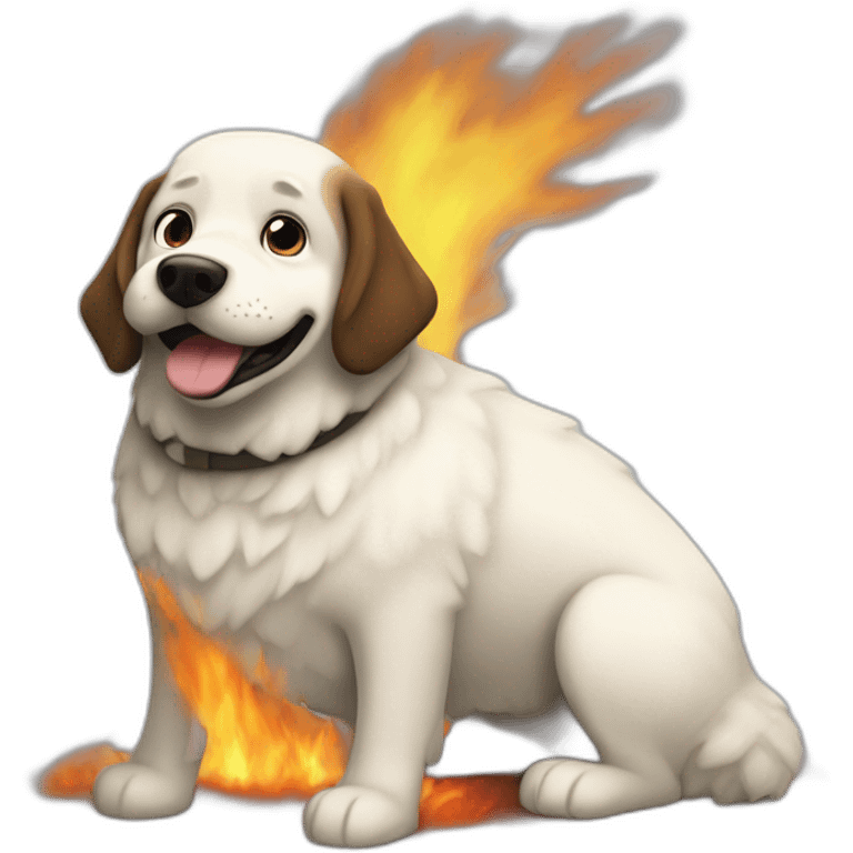 igloo this is fine fire burning dog emoji