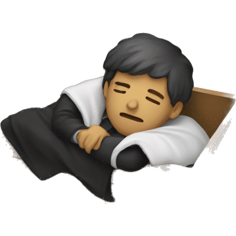 A programmer sleeping in a coffin emoji