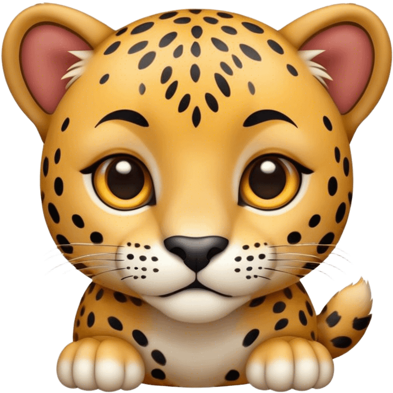 a cute and adorable jaguar emoji