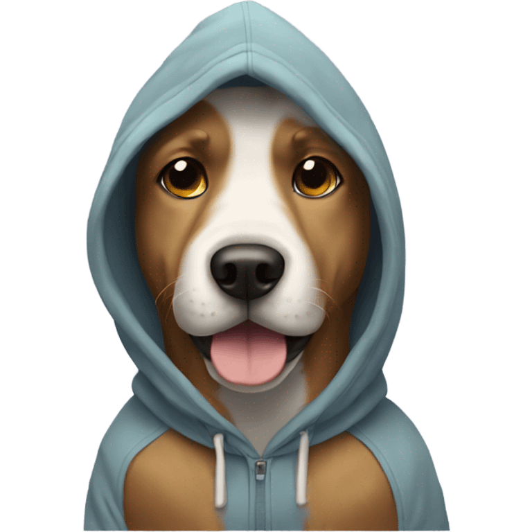 Dog wearing a hoodie emoji