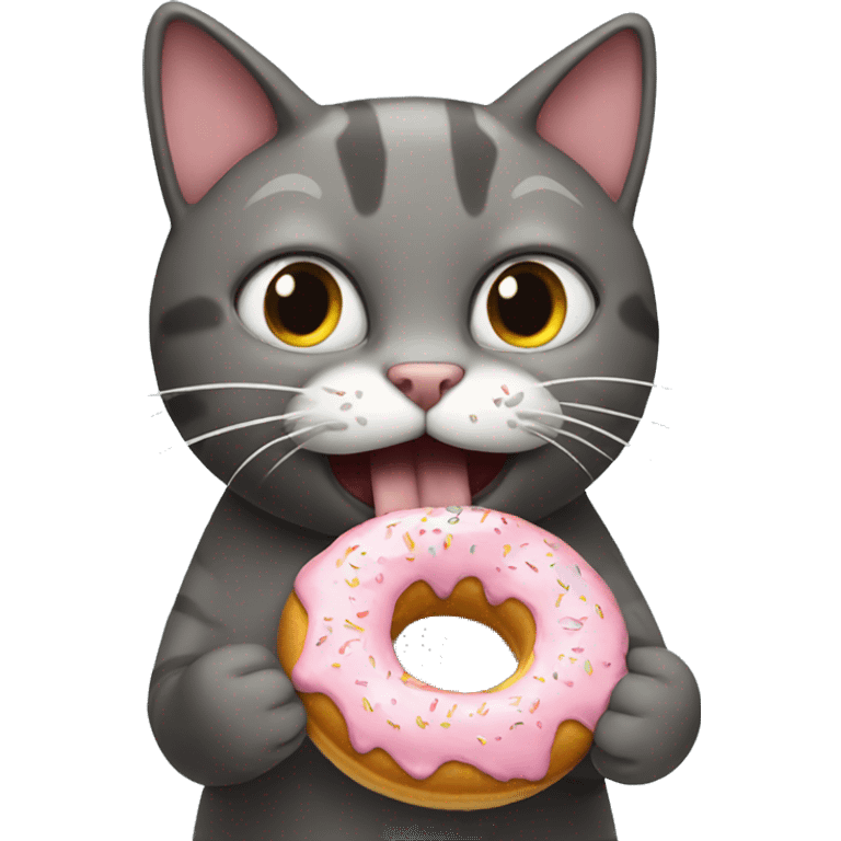 Cat eating donut emoji