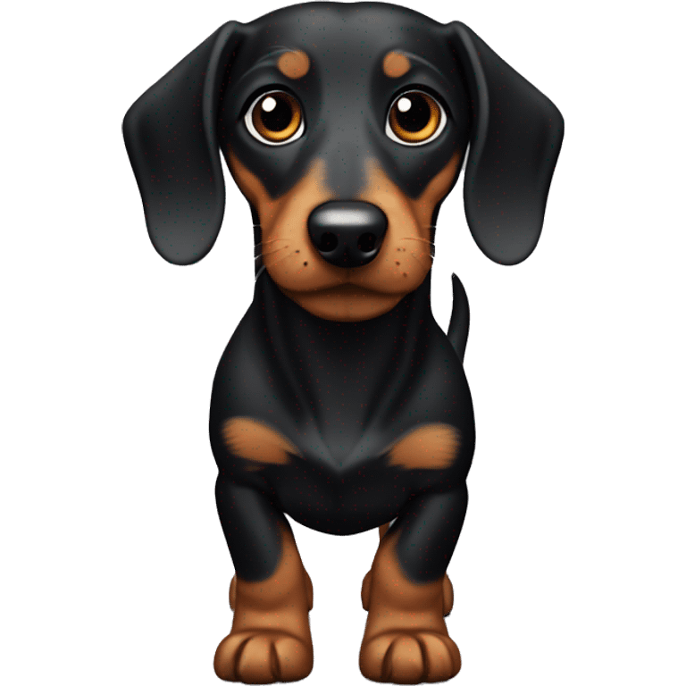 Black wire-haired dachshund emoji