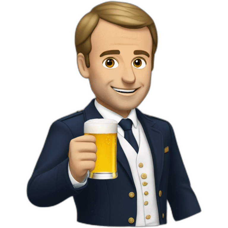 Macron qui boit une bière emoji