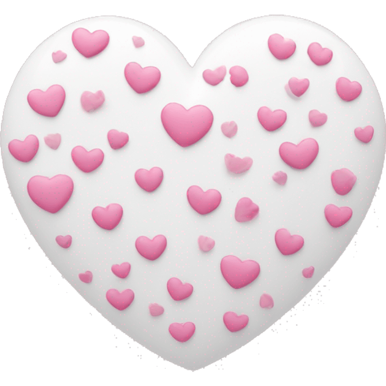 White heart with little pink hearts around emoji