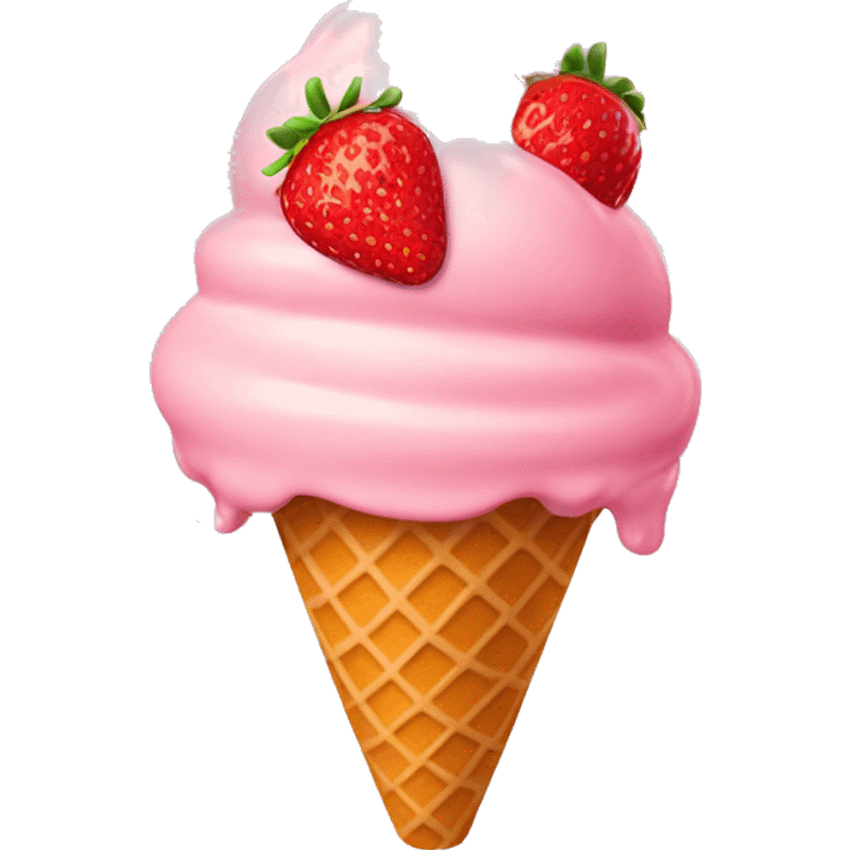 Strawberry ice cream  emoji