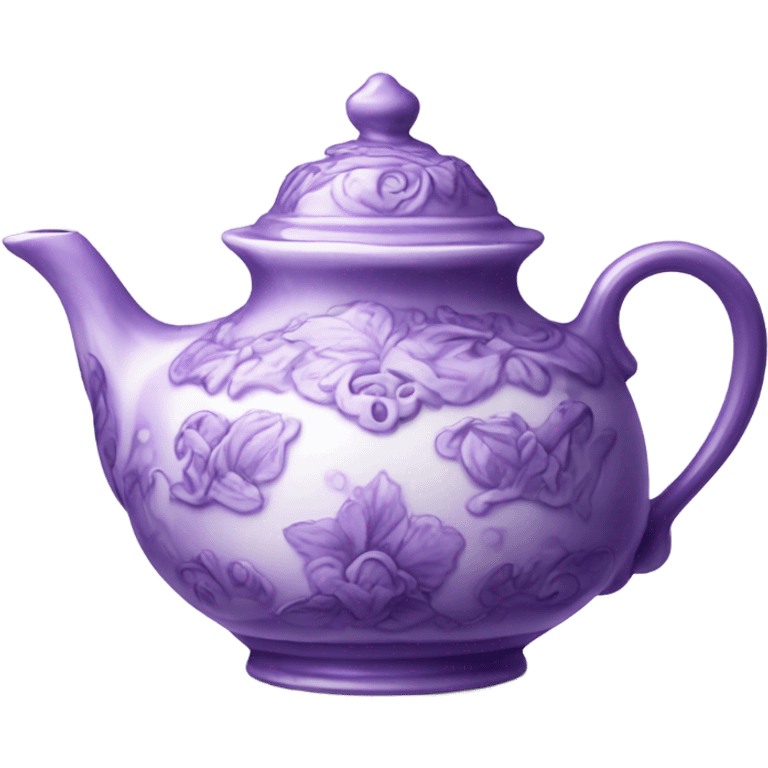 violet and lavender detailed porcelain  tea pot  emoji