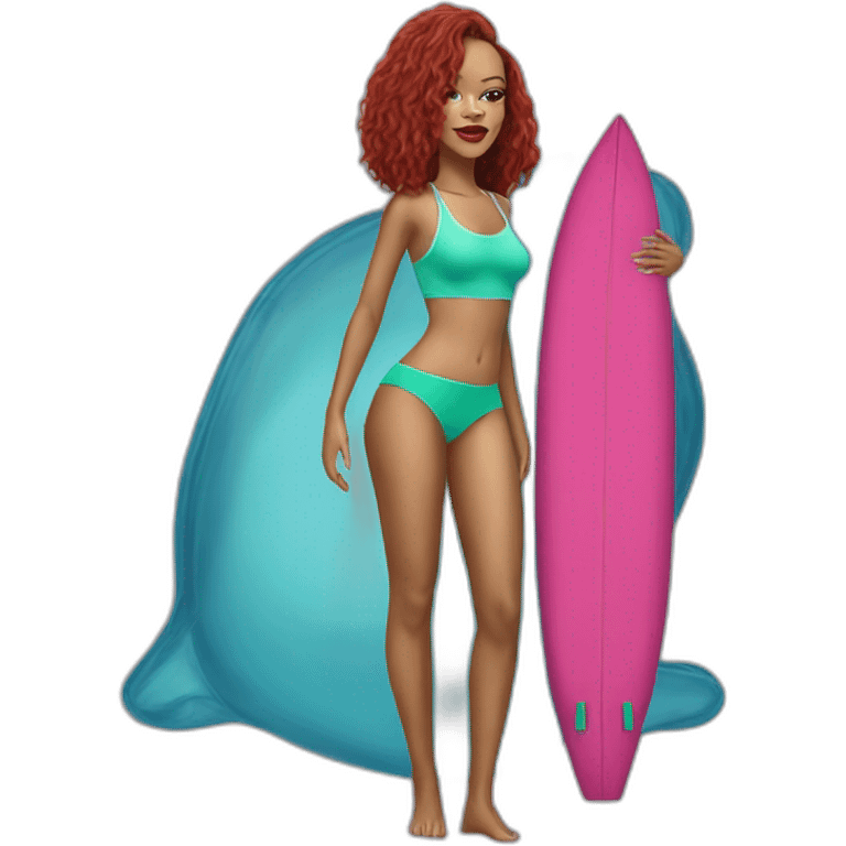 rihanna wearing a swimming trunks hyperrealistic emoji