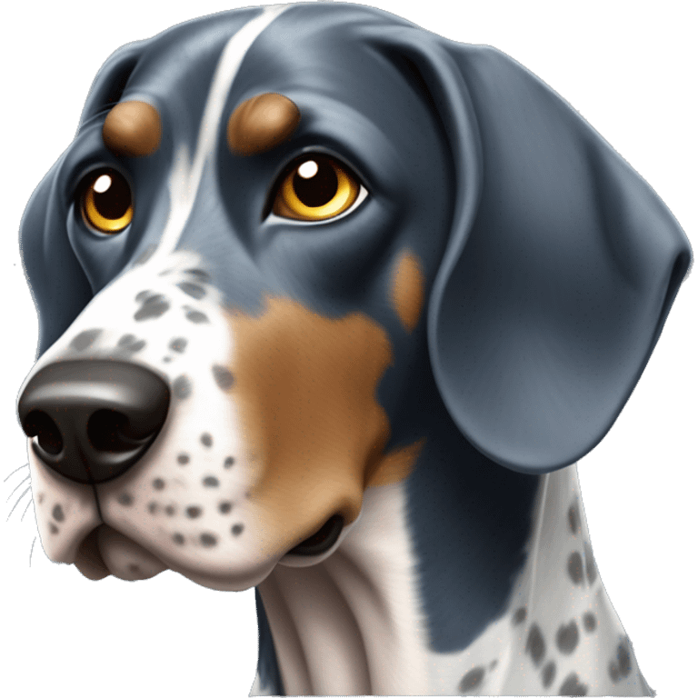 Blue-tick coonhound pointer mix emoji