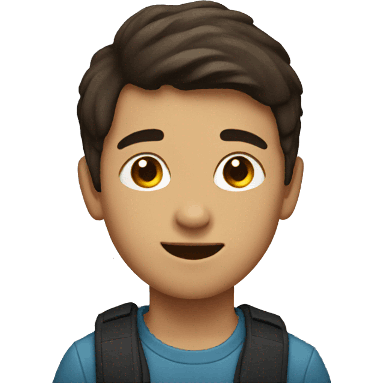 A emoji of a boy with short dark brown hair adolescent  emoji