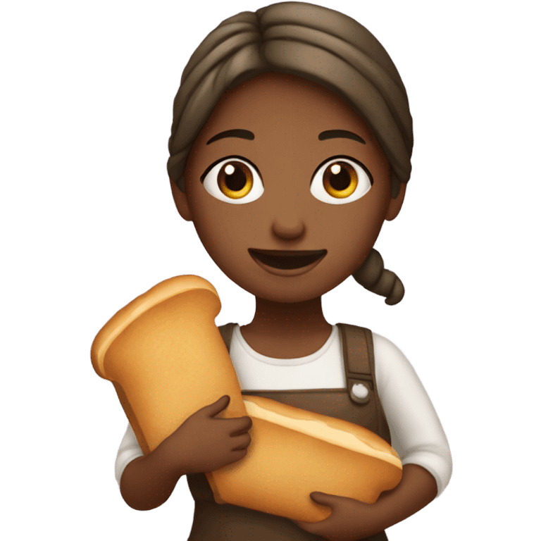 Girl with bread emoji