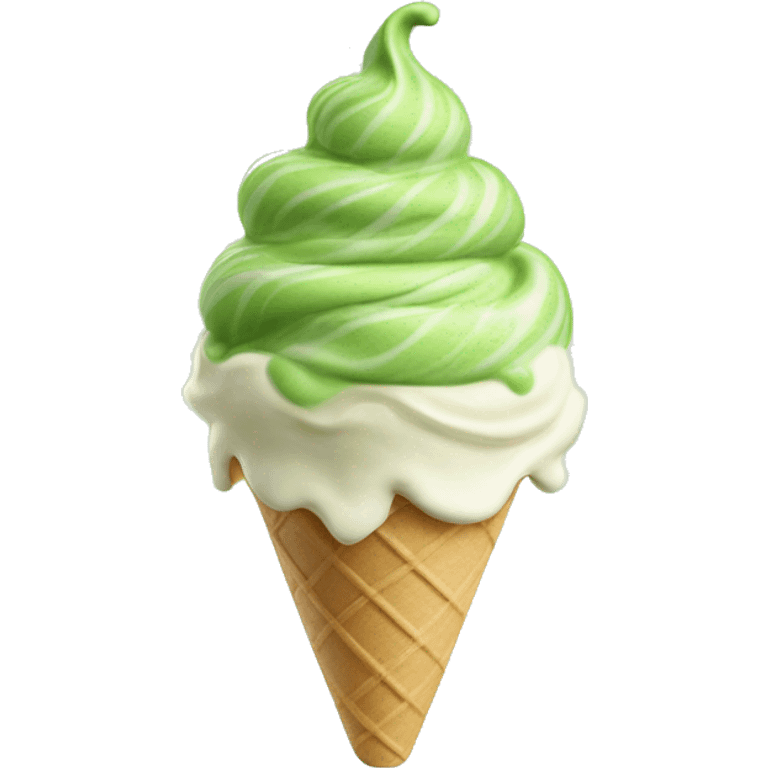 vanilla matcha swirl ice cream  emoji