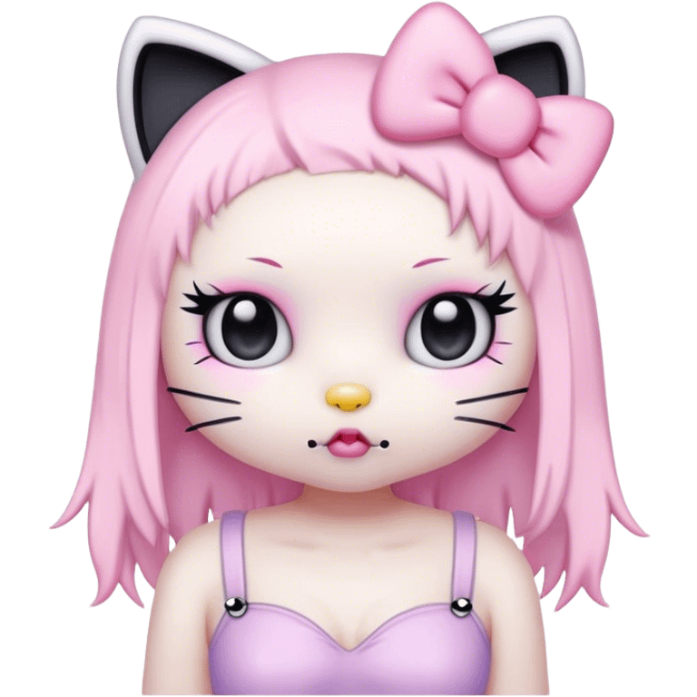  pastel goth hello kitty emoji