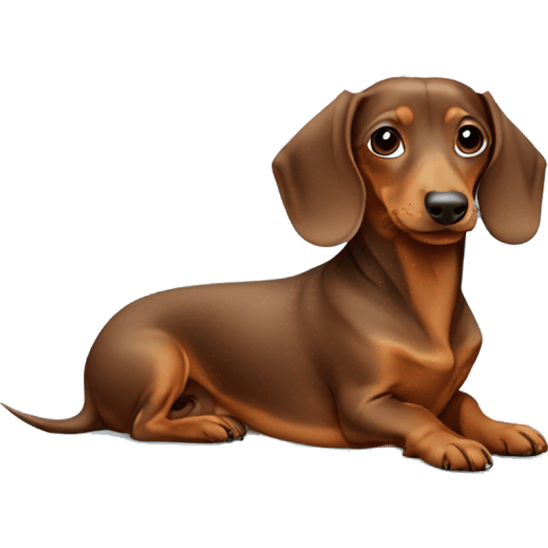 dachshund brown on light blue heart emoji