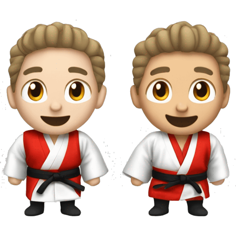 2 guys posing, kimono, Karate school emoji