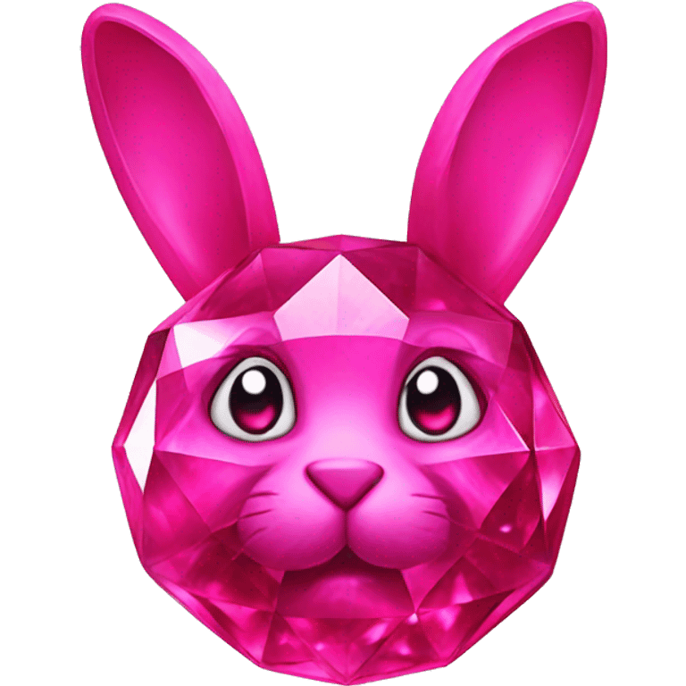 crystal pink rabbit made out of ruby-gems emoji