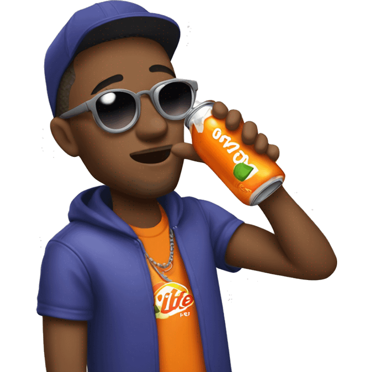 Rapper drinking a Fanta lite emoji