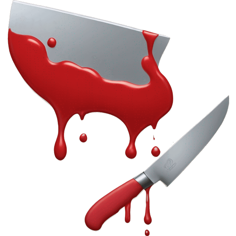 red paint drooping from kitchen knife emoji