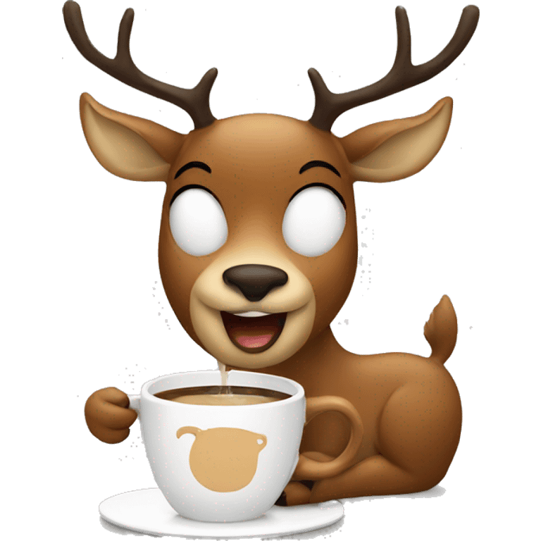 Deer drinking coffee emoji