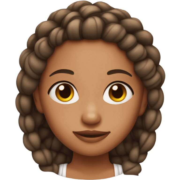 Mixed girl with earing and braids emoji