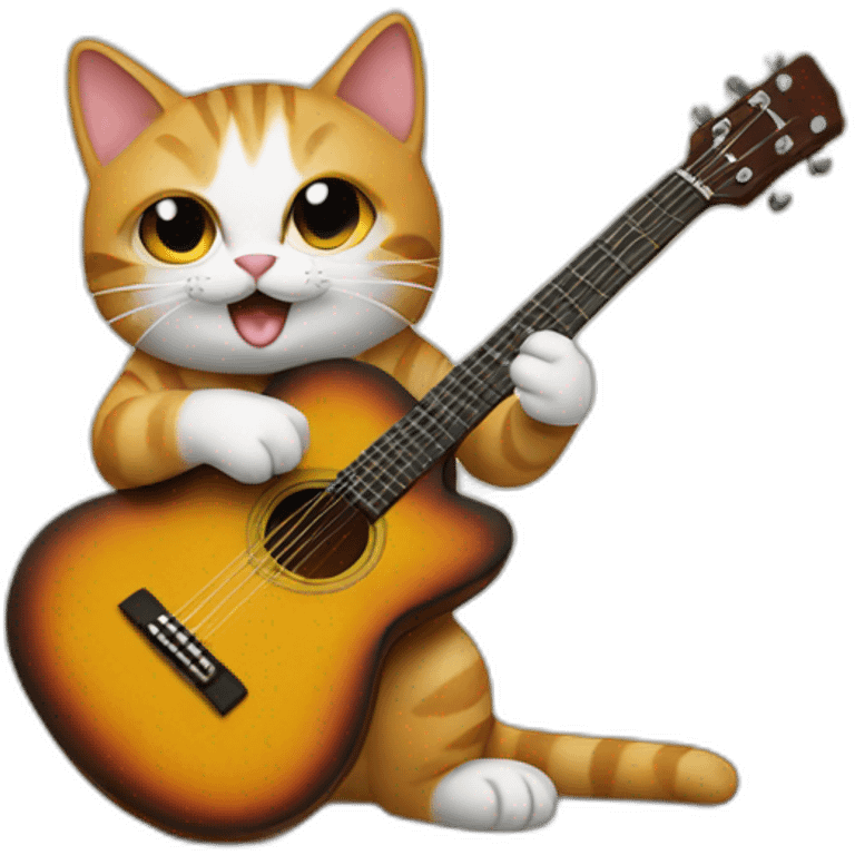 cat playing guitar emoji