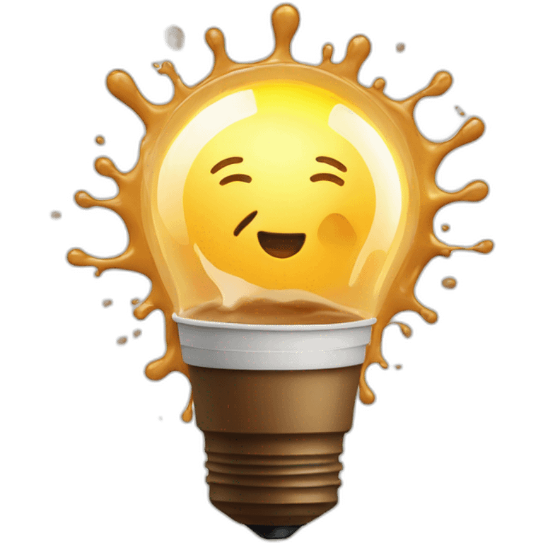 light bulb icon, with coffee splashes around emoji