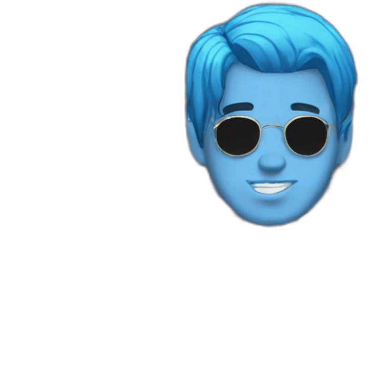 Travis Scott with blue hair emoji