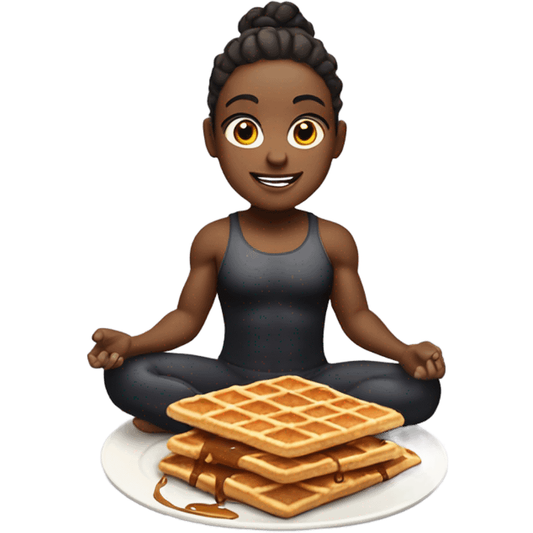 Gymnast eating waffles emoji