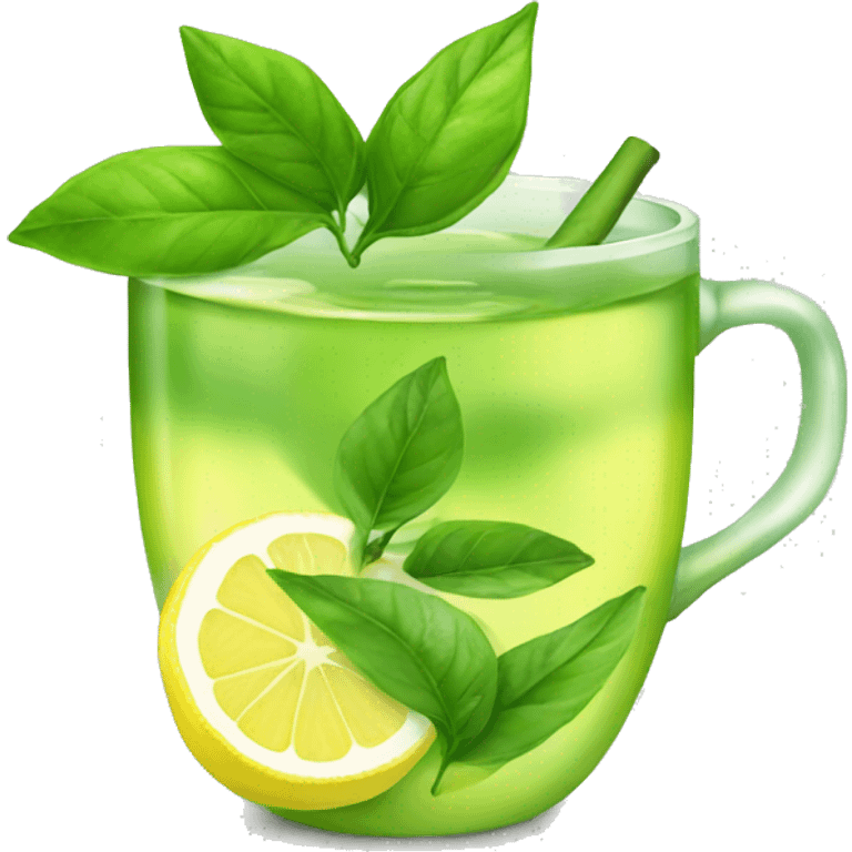 Green tea with lemon  emoji