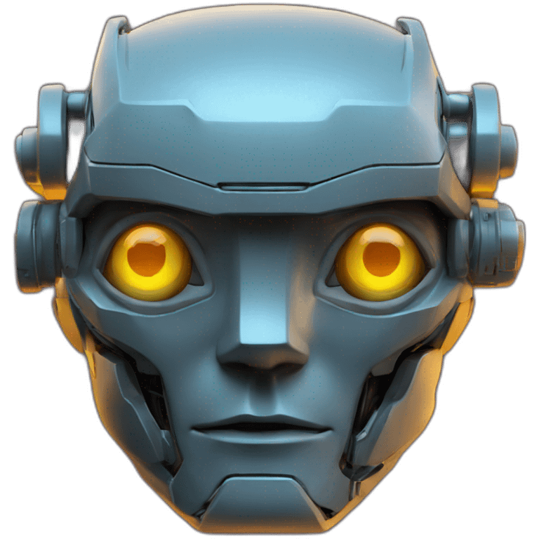 mecha face 3d glow square eyes emoji