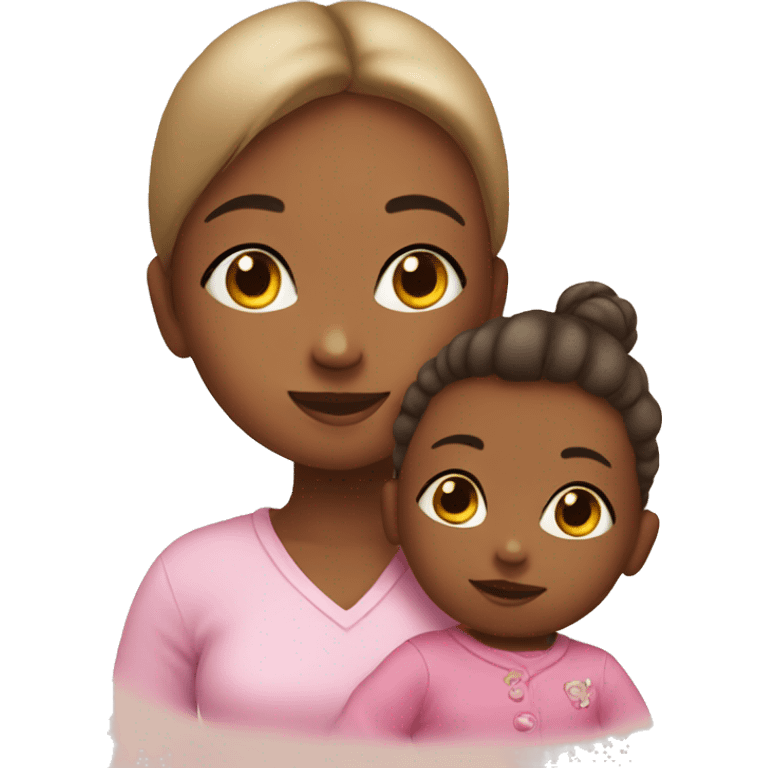 Baby Girl with mom emoji