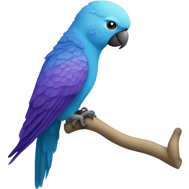 A purple and blue parakeet  emoji