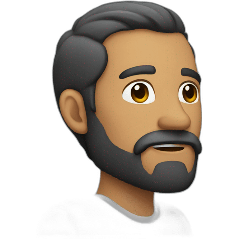 Hombre con barba y calvo muy atractivo emoji