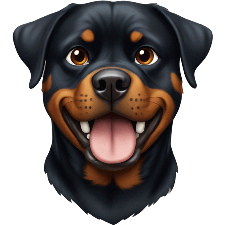 Rottweiler with a jaw drop emoji