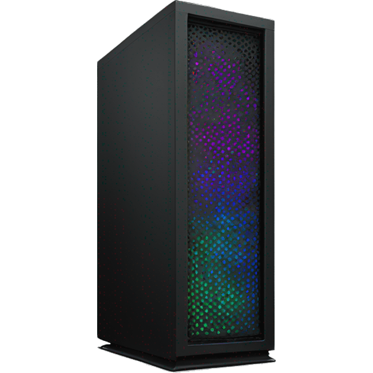 Black mid-tower case with RGB emoji