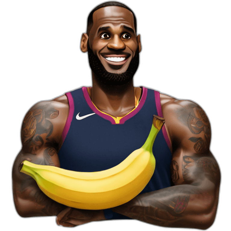 Lebron james qui mange une banane emoji