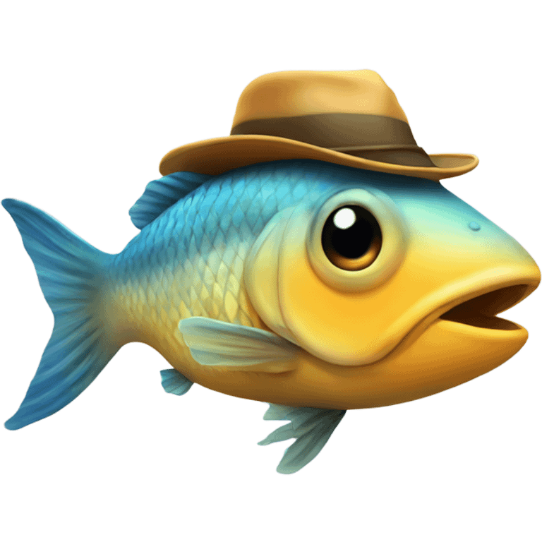 Fish with a hat emoji