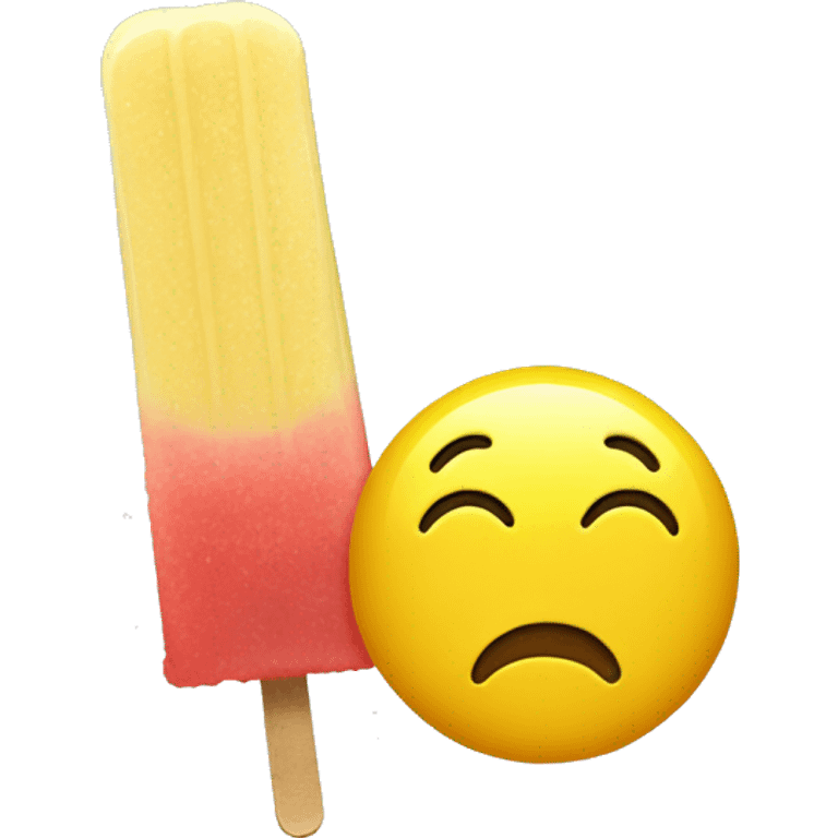 Yellow emoji sucking on a popsicle emoji