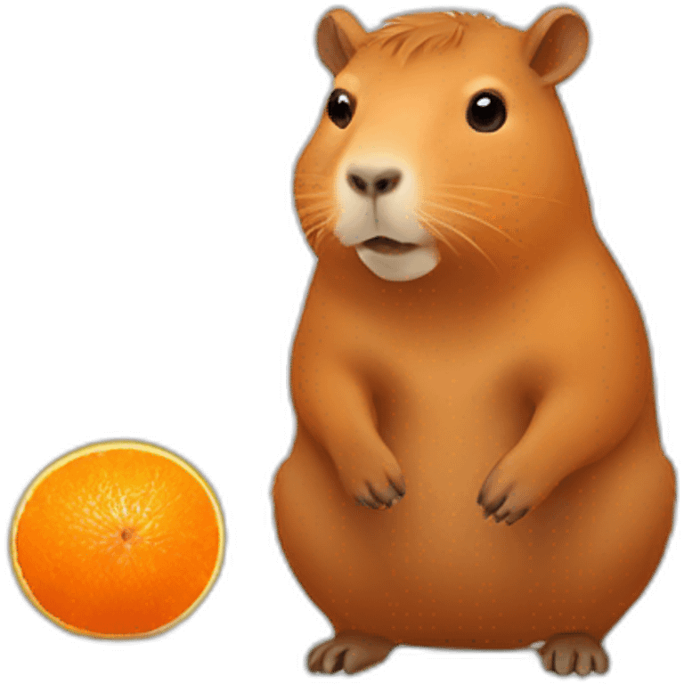 Capybara with orange emoji