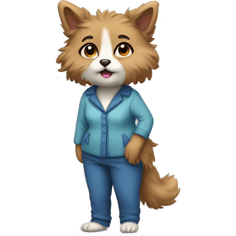 furry full body lady emoji