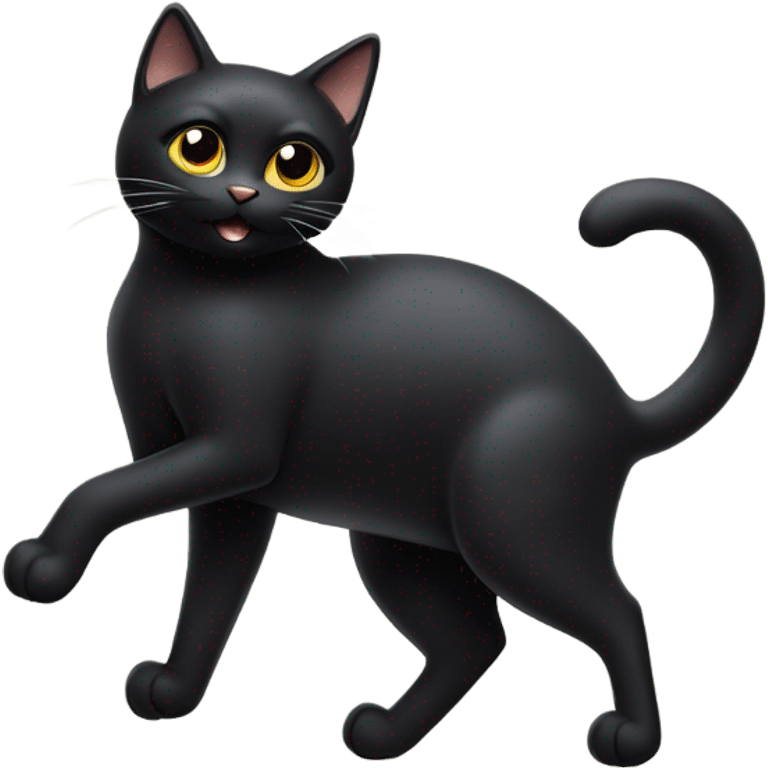 a black cat dancing on heels emoji