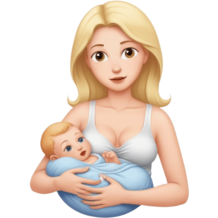 white mother breastfeeds the baby emoji