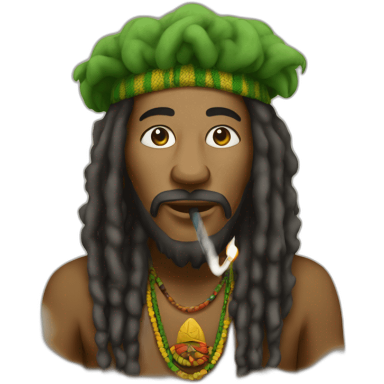 rastafari who is smoking emoji