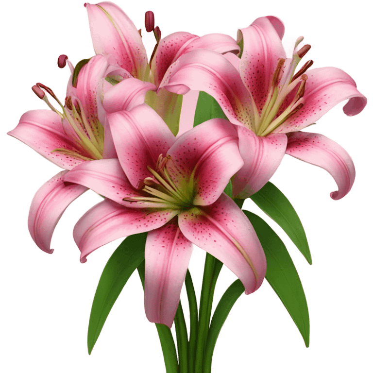 lily flowers pink bouquet  emoji