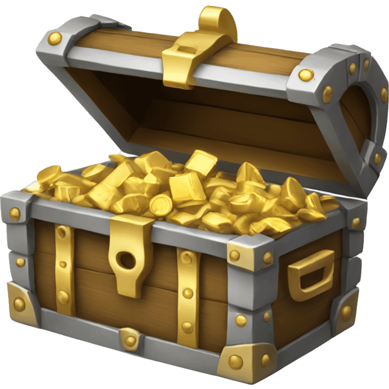 treasure chest opened with gold in it emoji