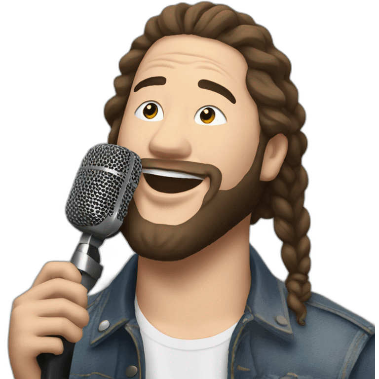 Post Malone with microphone emoji