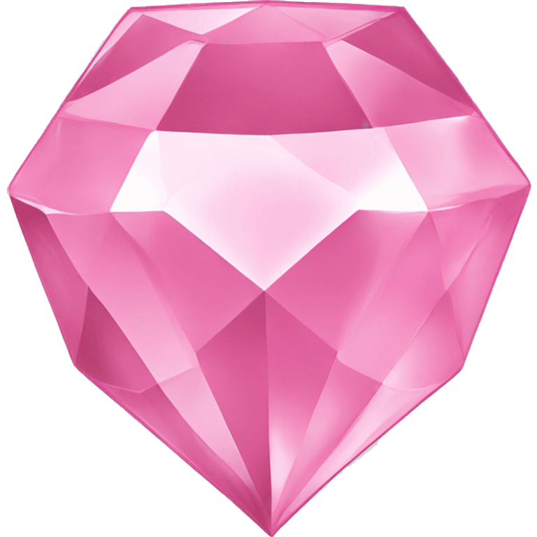 A jewel or gem emoji. Depicted in the shape of a classic diamond but in the soft glossy pink color emoji